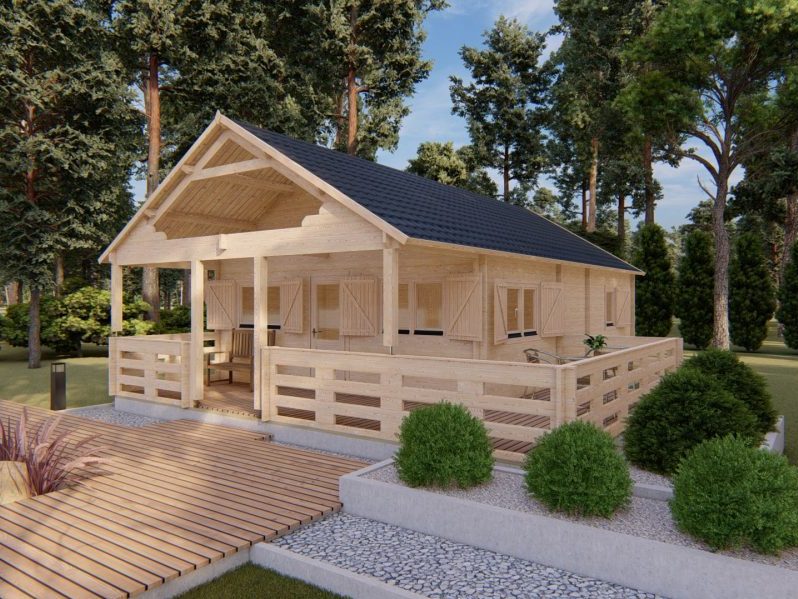 Chalet Asva 48m2 6x8m 44mm