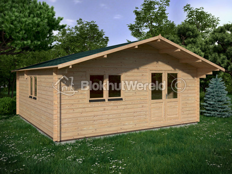 Blokhut Zeeland 6x6m 44mm met vloer